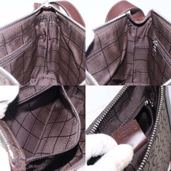 CELINE C Macadam Canvas Shoulder Bag Brown Silver - Picture 12 of 12